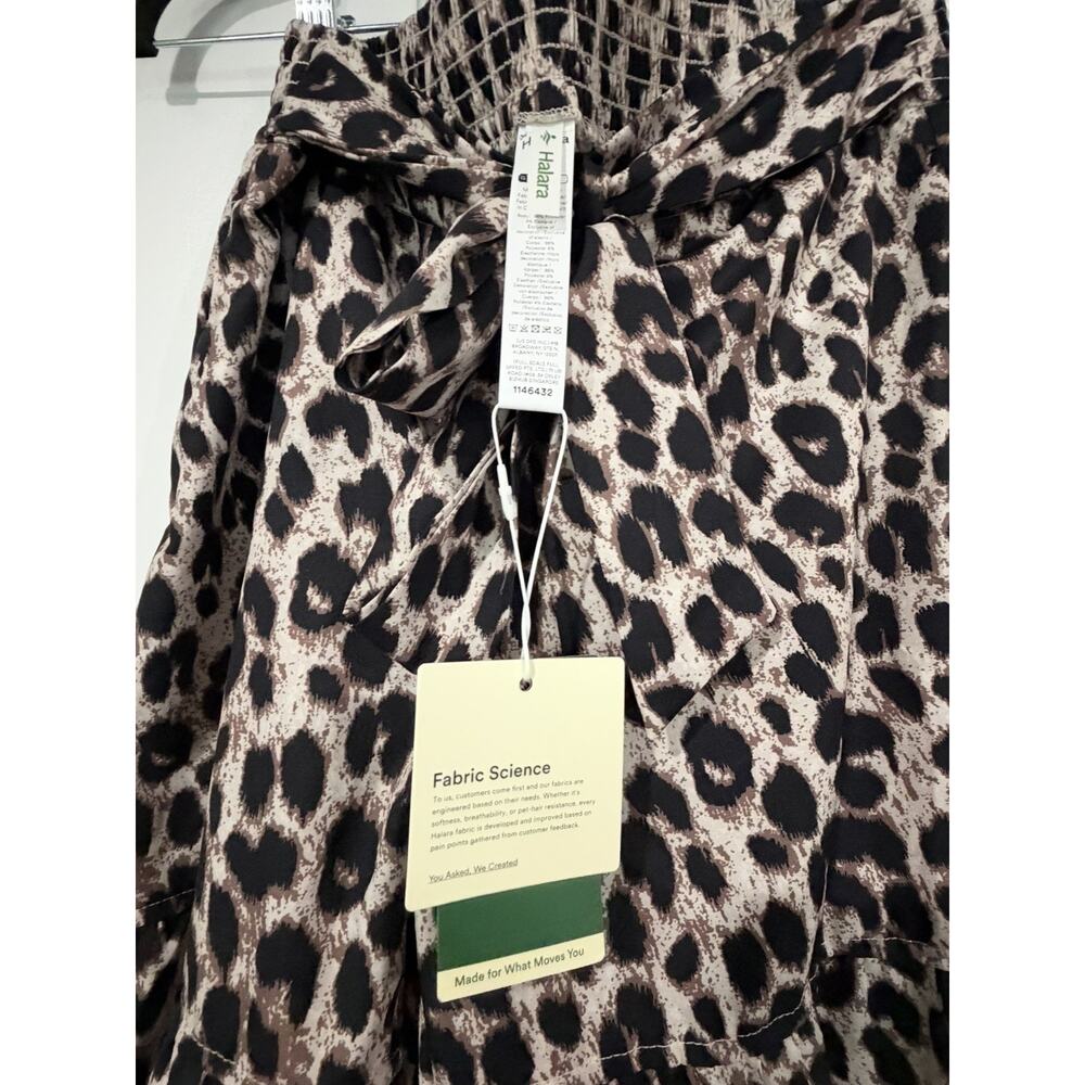 Halara High Waisted Tie Front Wide Leg Leopard Pants Women's M Regular NWT - Picture 5 of 8